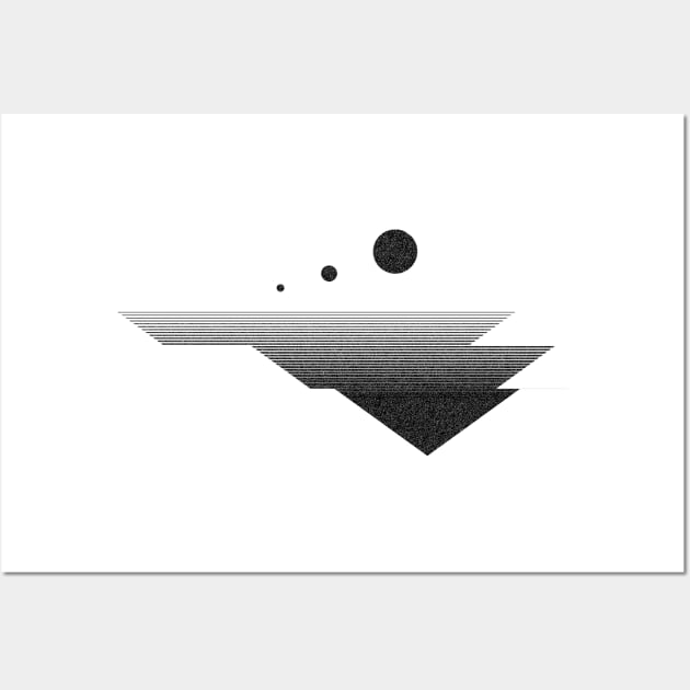 Three Moons Geometric Minimalist Line art Wall Art by Liam Warr